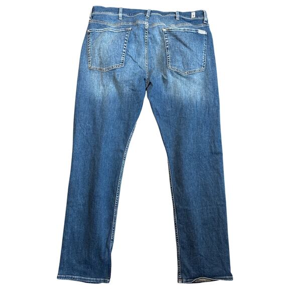 7 For All Mankind Medium Blue Straight Leg Denim Jeans Men's Size 38 x 32 - Picture 2 of 10